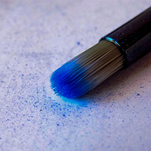 blue makeup brush